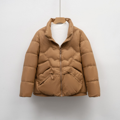 平湖90绒纯色羽绒服女短款鸭绒小个子新款时尚女装上衣外套潮