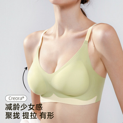 软支撑法式女士胸罩无痕内衣女小胸聚拢文胸无钢圈聚型吸汗透气