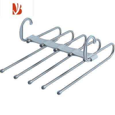 三维工匠不锈钢伸缩折叠多多层裤架裤子衣架家用魔术裤夹衣柜收纳器