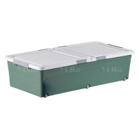 翌嘉YJ4120541 床底收纳箱带轮扁平整理箱抽屉式床下储物箱 绿色 1000*500*285