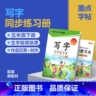 五年级下册(赠听写默写本) [正版]2024版字帖写字同步练习册一年级二年级三年级四年级五六七八九年级人教版上册下册笔顺