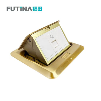 福田 地插 地插座阻尼慢弹起式防溅水地面插座隐藏式地插盒强电插座 (单电脑)带阻尼 单位:个