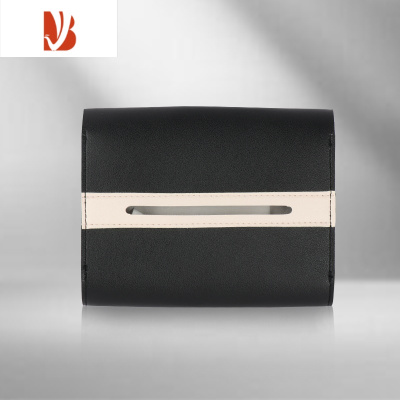 三维工匠车载纸巾盒汽车椅背遮阳板挂式抽纸盒车内多扶手箱皮革纸巾包 黑色纸巾盒