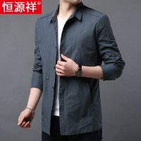 恒源祥新款风衣男中长款春秋装韩版潮流休闲中年男士爸爸夹克外套