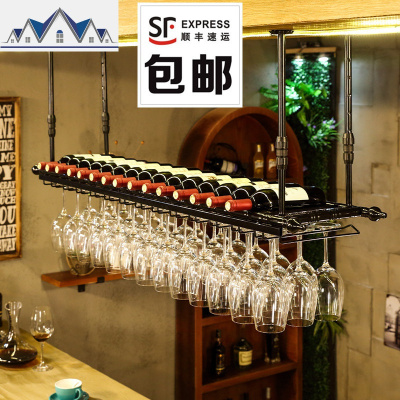 红酒杯架倒挂家用欧式酒吧台红酒架摆件创意高脚杯架悬挂式酒杯架 三维工匠收纳层架