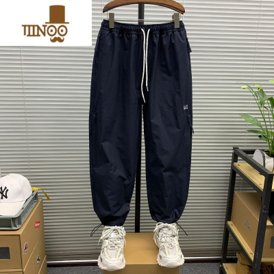 YANXU新款薄款直筒宽松阔腿束脚工装裤男日系潮牌百搭ins休闲裤