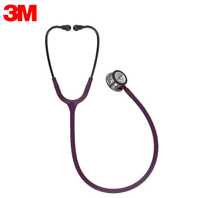 3M听诊器Littmann通用双面型第三代听诊器双头双膜片变频成人儿童学生听诊器医生专用5960葡萄紫/镜面版