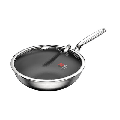 三禾炒锅32cm无涂层纯钛不粘锅少油烟平底炒菜锅GC32F1