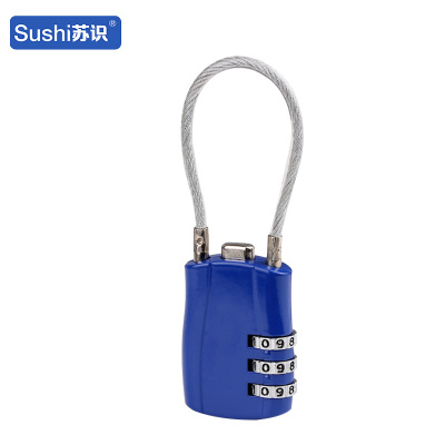 苏识 ZCL293蓝 圆形钢丝绳 密码锁 (计价单位:个) 蓝色