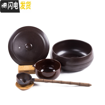 三维工匠煮茶壶黑茶煮茶器茶炉陶瓷带盖子功夫茶具炉养生花茶煮茶碗干泡碗 建窑煮茶器5件套