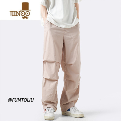 YANXU美式伞兵休闲裤男秋季新款凉感机能多巴胺长裤潮牌小众阔腿直筒裤