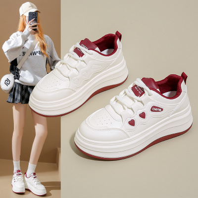 秋季新款ins韩版透气小白鞋女学生厚底百搭休闲运动板鞋