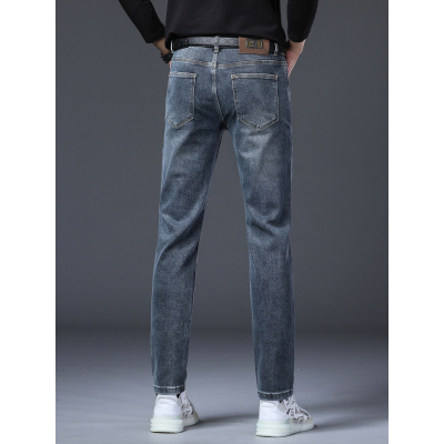 秋冬新款男士潮流弹力修身小直筒新款高端百搭牛仔长裤