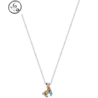 遇见,纯银七彩迷你小鹿chic锁骨链简约女短款颈带森系项链韩国潮 JiMi