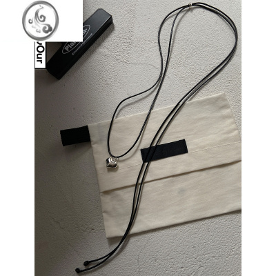 JiMi银银抽拉黑绳爱心项链女choker蝴蝶结Y2K甜酷复古港风fever锁骨链