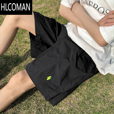 HLCOMAN夏季薄款冰丝短裤男女生休闲ins潮牌日系痞帅百搭潮流沙滩五分裤