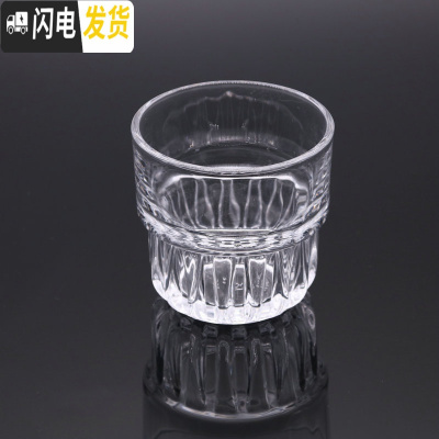 三维工匠fat white玻璃咖啡杯 小拿铁澳白杯耐热玻璃杯ins网红意式竖纹杯 160咖啡器具