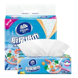 维达厨房抽纸XL码80抽3包吸油吸水厨房灶台纸巾家用懒人一次性抹布