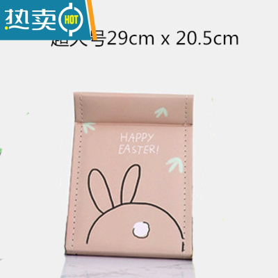 敬平可爱卡通大学生寝室桌面台式化妆镜超大女梳妆镜子纸折叠便携便携式用镜 西瓜红 浅粉兔子CW-超大