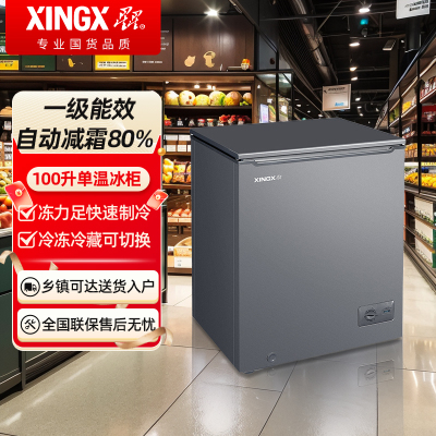 星星BD/BC-100KC 100升冰柜家用小型冷藏冷冻转换冷柜一级能效保鲜节能冰箱