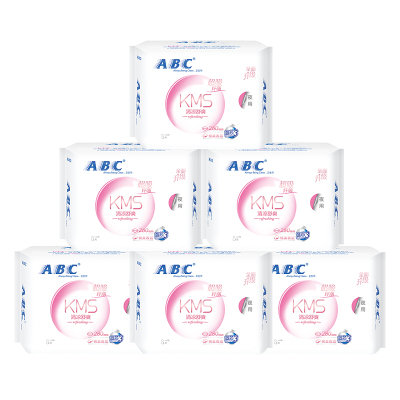 ABC夜用卫生巾 纤薄棉柔280mm*8片*6包 (k12)