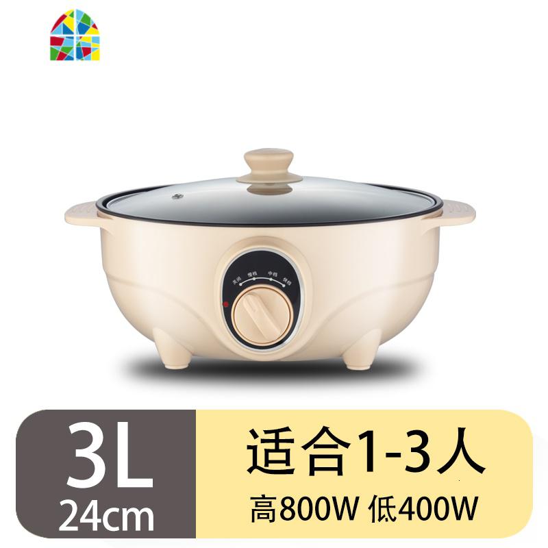 家用蒸锅多功能电蒸锅小电蒸笼大容量插电蒸煮汽小型多层 FENGHOU 3L-中国红-24cm