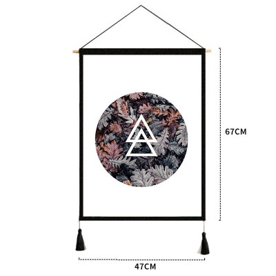 家柏饰(CORATED)挂布 背景布风客厅装饰挂画民宿宿舍卧室床头北欧墙布挂毯 圆形树叶 宽47cm*高67cm