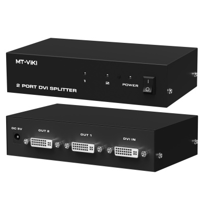 迈拓维矩MT-DV2H 高清dvi分配器1进2出一分二电脑显示器分屏器1080p
