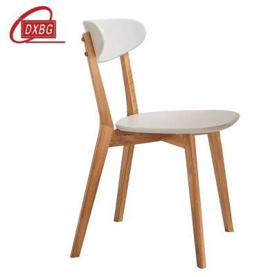 DXBG餐椅简约现代休闲书桌椅餐桌凳子橡木靠背椅北欧白色椭圆形座面