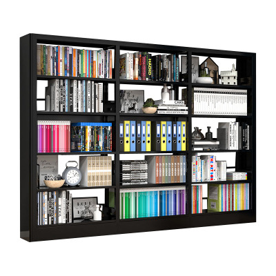 戴劲 书架学校图书馆阅览室书籍架落地资料档案架黑色白色 单面一列三