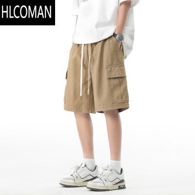 HLCOMAN裤子男士夏季宽松美式外穿休闲五分裤2025潮流青少年运动短裤