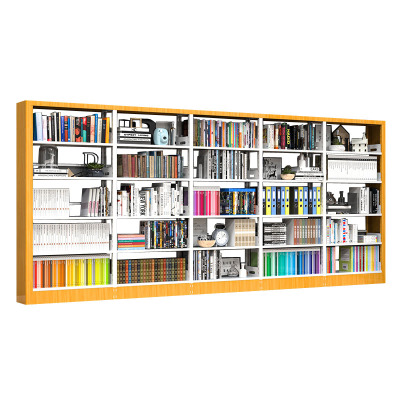 锦北 书架学校图书馆阅览室书籍架落地资料档案架红色黄色 单面一列五