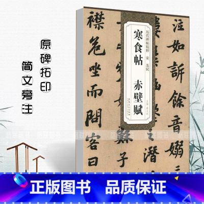 [正版]宋苏轼寒食帖赤壁赋历代碑帖精粹 简体旁注蔡元明行书碑帖毛笔字帖北宋名家书法临摹练字安徽美术出版社