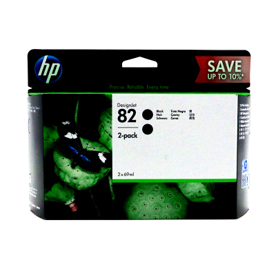 惠普(HP)CH565A 82 黑色墨盒 双支装 (适用Designjet 111 510) 【82(CH565A)/黑色双支套装】
