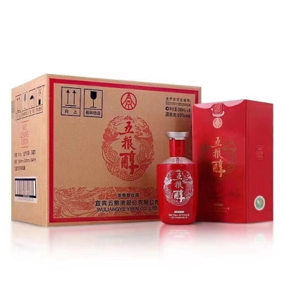 五粮液五粮醇红装50度500ml*6瓶整箱浓香型白酒礼盒装