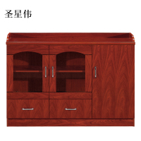 圣星伟胡桃色餐边柜简约茶水柜三门1200*400*860