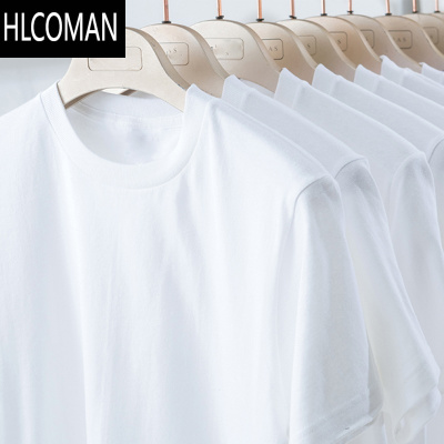 HLCOMAN短袖t恤男日系风新款短袖男士t恤新疆棉短袖圆领宽松纯色体恤