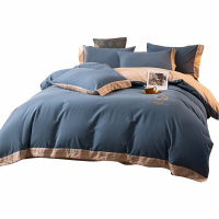 伊伊爱 吉赛尔全棉磨毛纯色绣花四件套