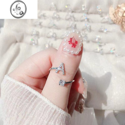 JiMi闺蜜礼物26英文字母戒指女学生韩版潮个性情侣对戒简约开口可调节