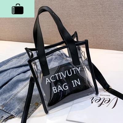 透明小包包女2020春夏新款时尚手提单肩女包斜挎子母链条果冻包NEW LAKE女斜挎包