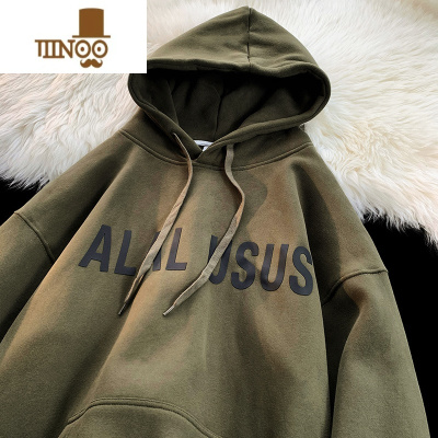 YANXU美式复古420克卫衣男生青少年连帽衫外套宽松潮牌