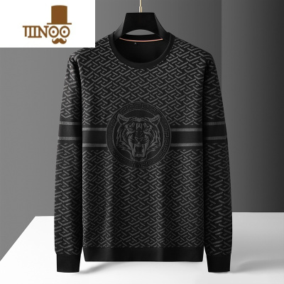 YANXU2023新款长袖T恤男加肥加大码宽松圆领打底衫胖子薄款卫衣潮