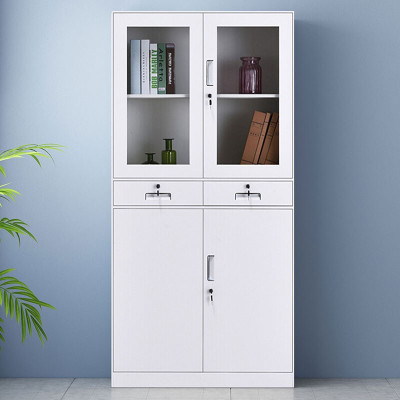 绵冠文件柜拆装办公柜钢制铁皮柜资料柜档案柜储物柜 纯白拆装中二斗文件柜