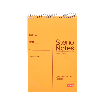 史泰博 竖翻笔记本记事本日记本螺旋上翻本线圈分栏本速记本80张