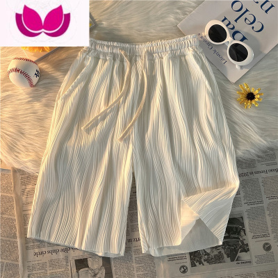 七斓夏季薄款冰丝休闲短裤男女港风日系设计感潮牌宽松篮球五分运动裤