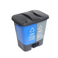 超灵CL-15 塑料脚踏式双桶分类垃圾桶(计价单位:个) 蓝灰色