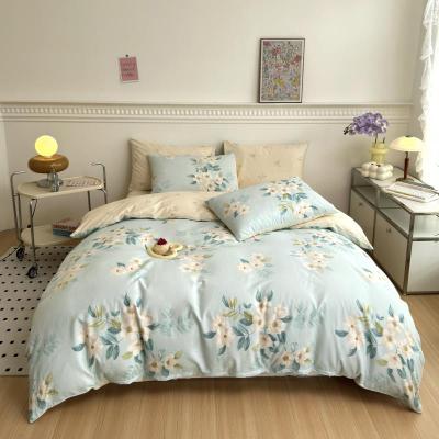 雅鹿家纺全棉花语系列四件套浪漫花卉套件床上用品