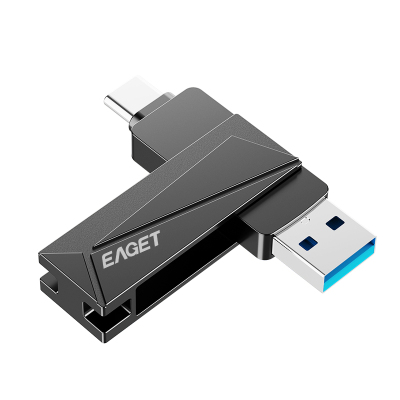 忆捷(Eaget)CF68 手机U盘Type-C USB3.2 双接口手机电脑多用旋转金属优盘128GB