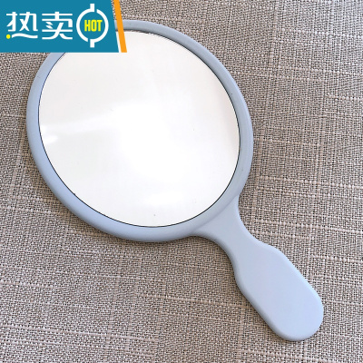 敬平手持小镜子公主美容院专用化妆镜女手柄高清纹绣手持手拿便携 天蓝色便携式用镜