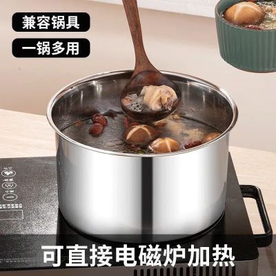 中锐智采 调味盒摆摊调料罐加厚不锈钢味盅带盖圆形猪油盆商用炖盅罐调料缸 带盖 [5件套] 22cm